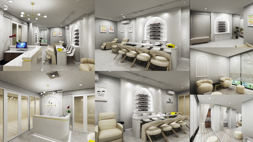 3D & Perspektif - JASA DESAIN INTERIOR SALON SKINCARE, HAIRCUT, BARBER CUT, BEAUTY SHOP, SPA - 9