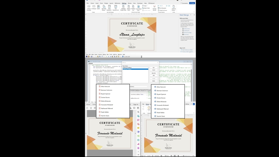 Jasa Lainnya - Membuat/mengubah E-certif berupa file PDF & Word, jadi 1 hari - 1