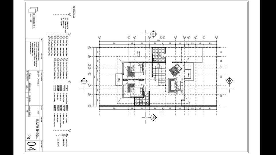 CAD Drawing - Design rumah 2D, 3D, dan RAB - 5