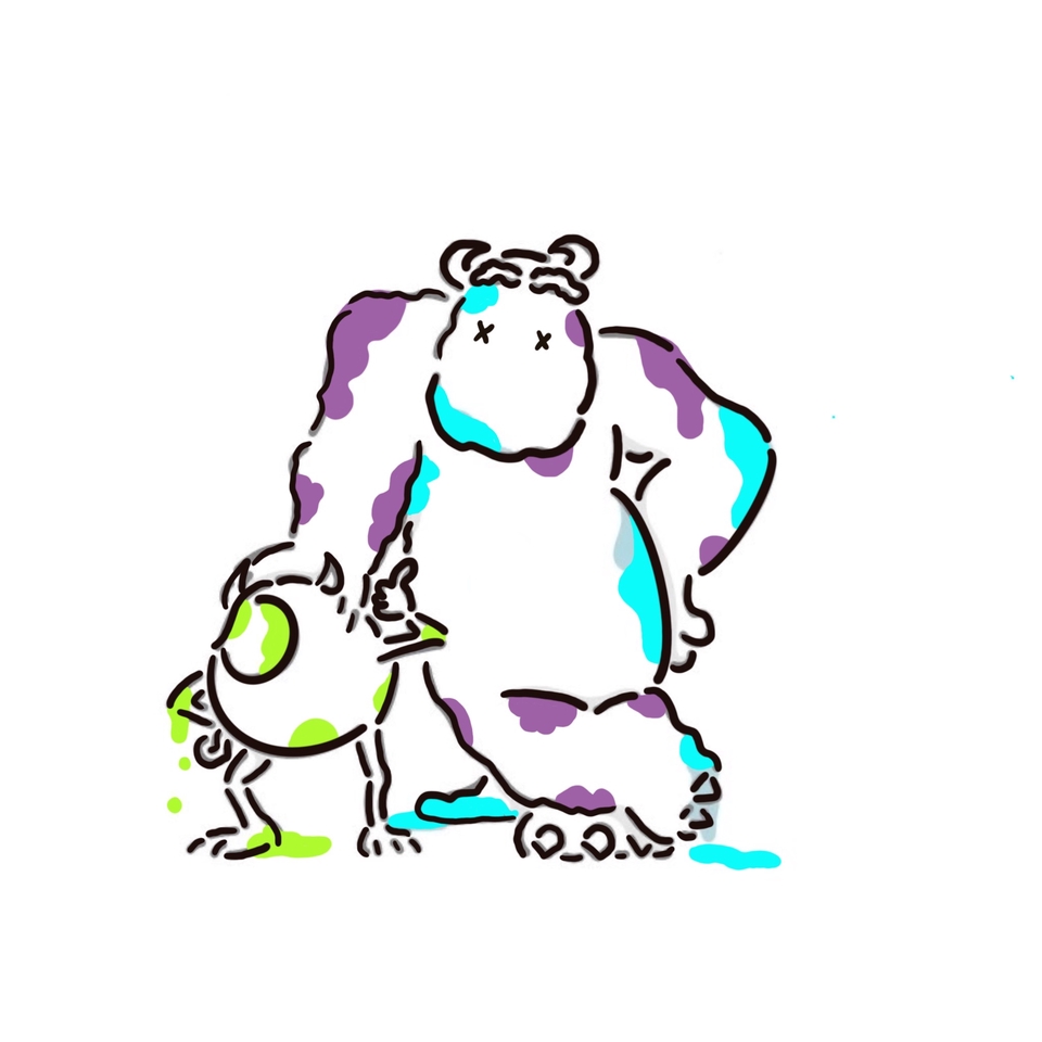 ออกแบบรอยสัก การ์ตูนน่ารัก สไตล์มอนสเตอร์