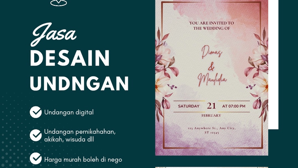 Jasa Desain Undangan Pernikahan Unik dan Murah, Desain Undangan Digital, Kartu Undangan Pernikahan