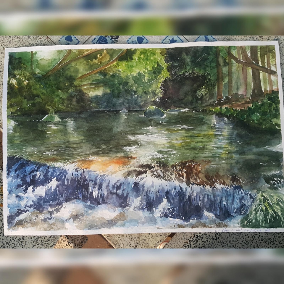 รับทำของขวัญแฮนเมด ภาพวาดสีน้ำธรรมชาติ  ตกแต่งบ้าน ของขวัญวันเกิด