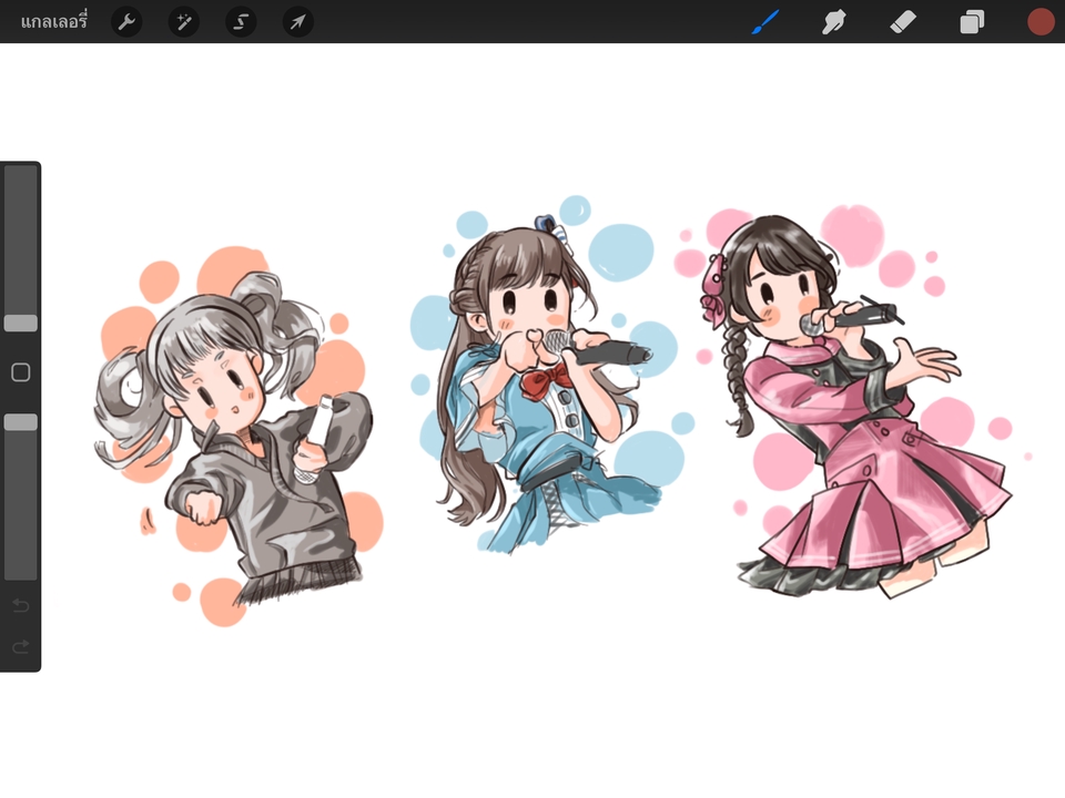 รับวาดภาพประกอบตัวละครอนิเมะ 3 ตัว ในสไตล์น่ารัก