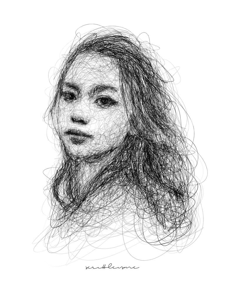 Gambar Potret - Scribble art portrait, ilustrasi wajah, line drawing illustration - 6