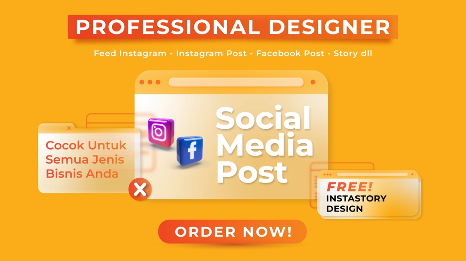 Banner Online - Professional Designer Social Media Post - Feed Instagram - Story - Facebook dll [UNLIMITID REVISION] - 1