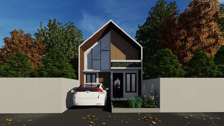 Desain exterior rumah minimalis modern dengan jasa render 3d, cocok untuk desain rumah tinggal.