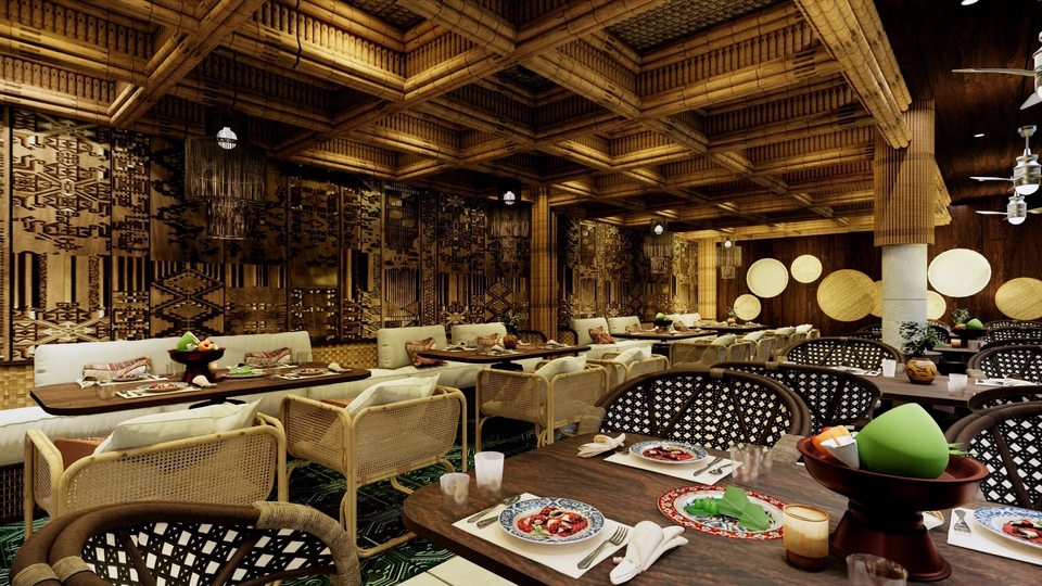 3D Perspective - ออกแบบ 3D render งานบ้าน ร้านอาหาร  - 3