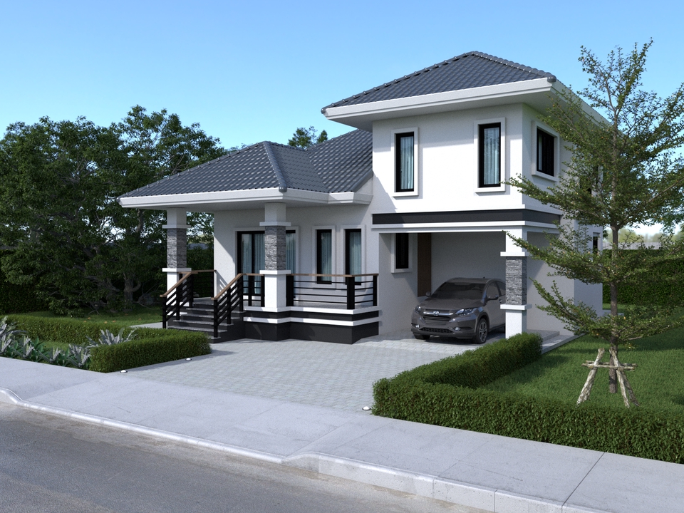 ออกแบบตกแต่งภายในและภายนอก - ออกแบบ-เขียนแบบก่อสร้างพร้อมขออนุญาต บ้านพักอาศัย - 7
