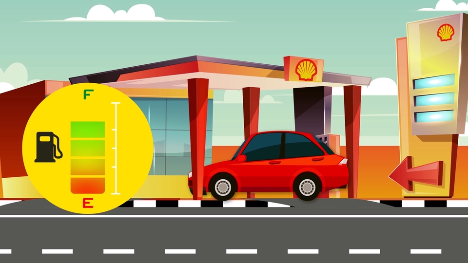 รับทำโมชั่นกราฟิก รถเติมน้ำมัน อนิเมชั่นเคลื่อนไหว