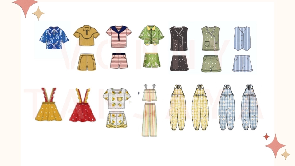 Desain Kaos & Motif - TECHNICAL DRAWING BAJU ANAK, DEWASA WANITA & PRIA - 10