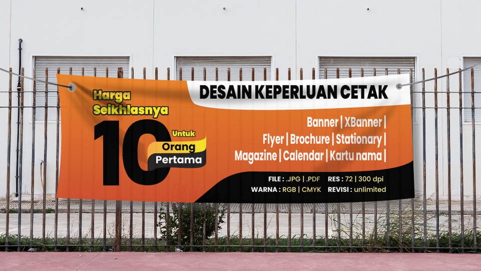 Jasa desain spanduk online, desain kartu nama, brosur, dan lainnya dengan harga murah.