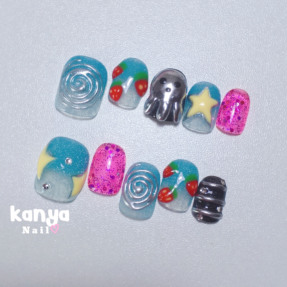 บริการทำเล็บที่บ้าน เล็บเจล ลายน่ารัก