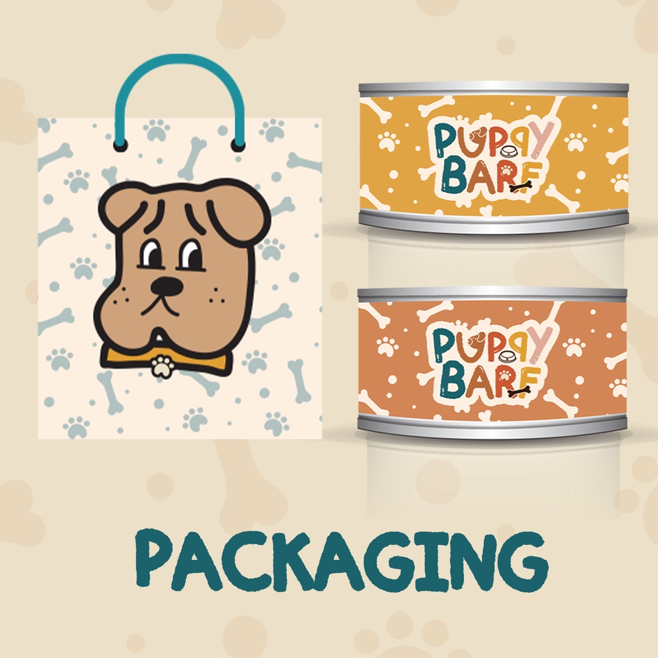 ออกแบบ Corporate Identity บรรจุภัณฑ์สินค้าสัตว์เลี้ยง Puppy Bare