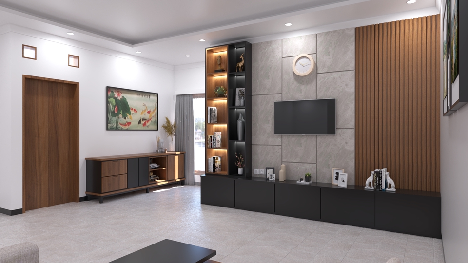 3D & Perspektif - Minimalist Living Room - 3