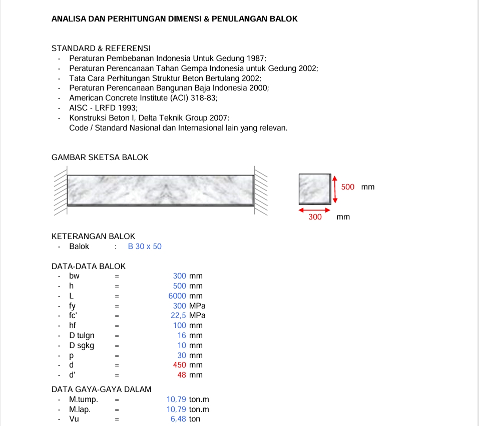 Jasa drafter autocad murah untuk pembuatan gambar balok dengan dimensi dan penulangan