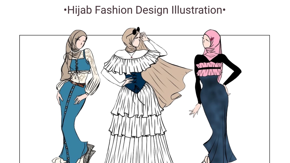 Desain hijab fashion modern untuk wanita muslimah, desain jilbab terbaru, desain kerudung segi empat, desain scarf.