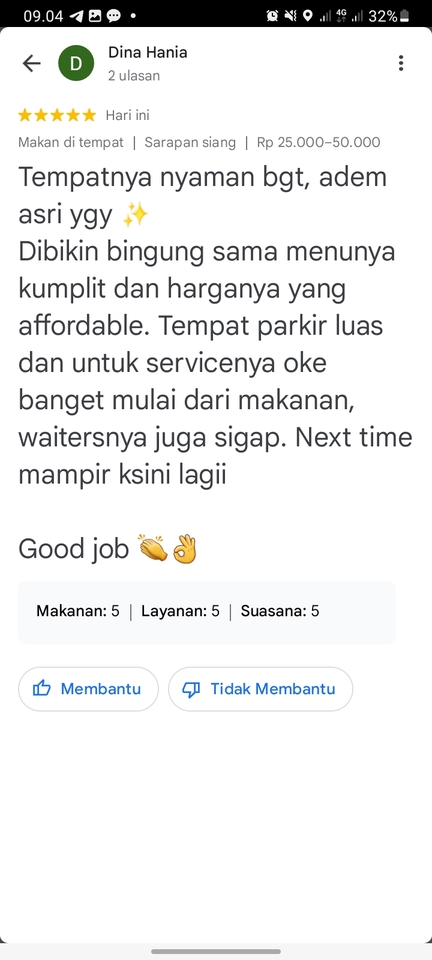 Memberi Review - Rating bintang 5 dan ulasan posutif - 3