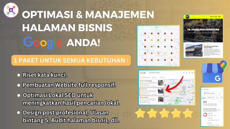 Jasa Digital Marketing / Pemasaran Online Terbaik - OPTIMASI GOOGLE MAPS 1 Paket Untuk Semua Kebutuhan!