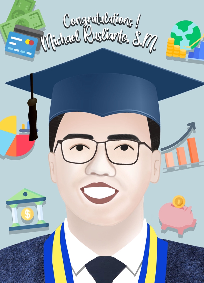 Gambar Potret - GAMBAR KARTUN / ILUSTRASI ORANG HADIAH WISUDA / ULTAH - 6