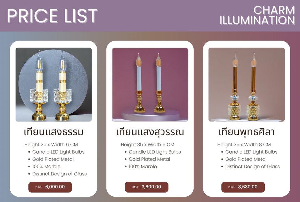 รับจ้างทำบุญออนไลน์ เทียนพุทธศิลา แสงธรรม สุวรรณ บูชา