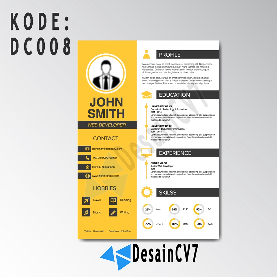 Portfolio & Resume - Desain Curriculum Vitae (CV) Proses 1 Hari - 10