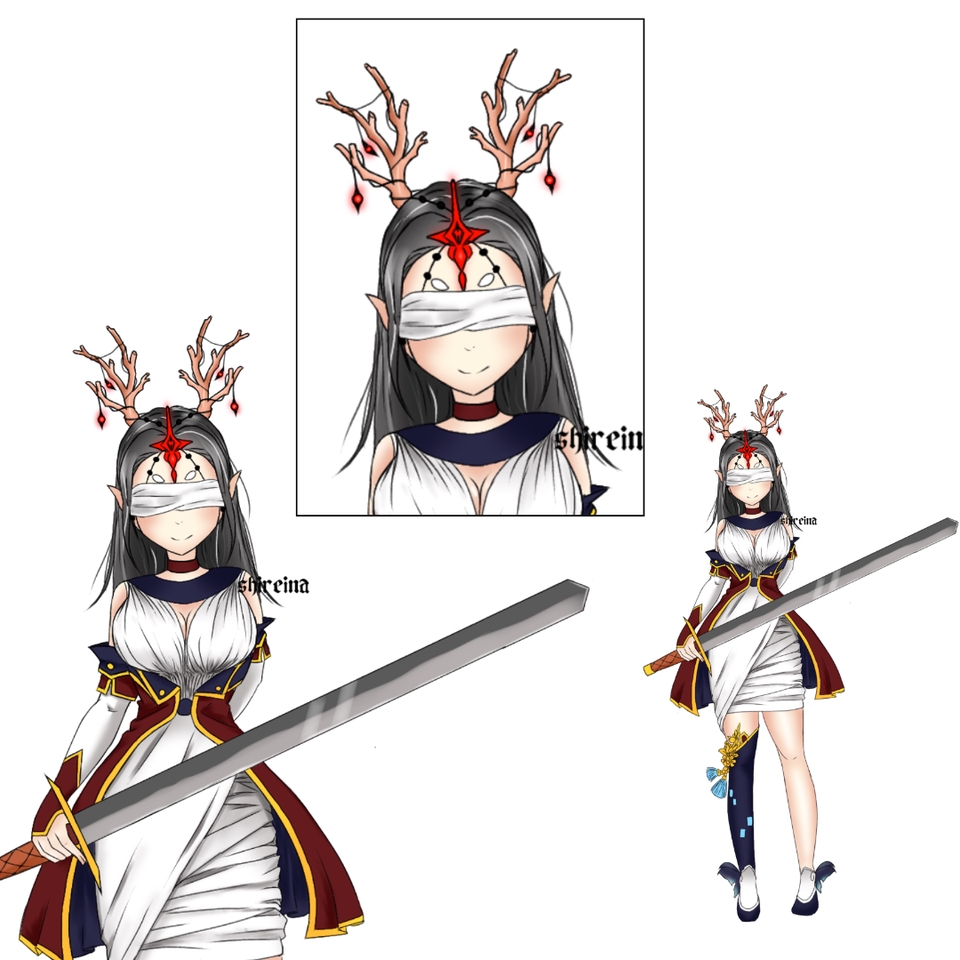 Jasa desain karakter anime perempuan dengan desain karakter kartun fantasi.