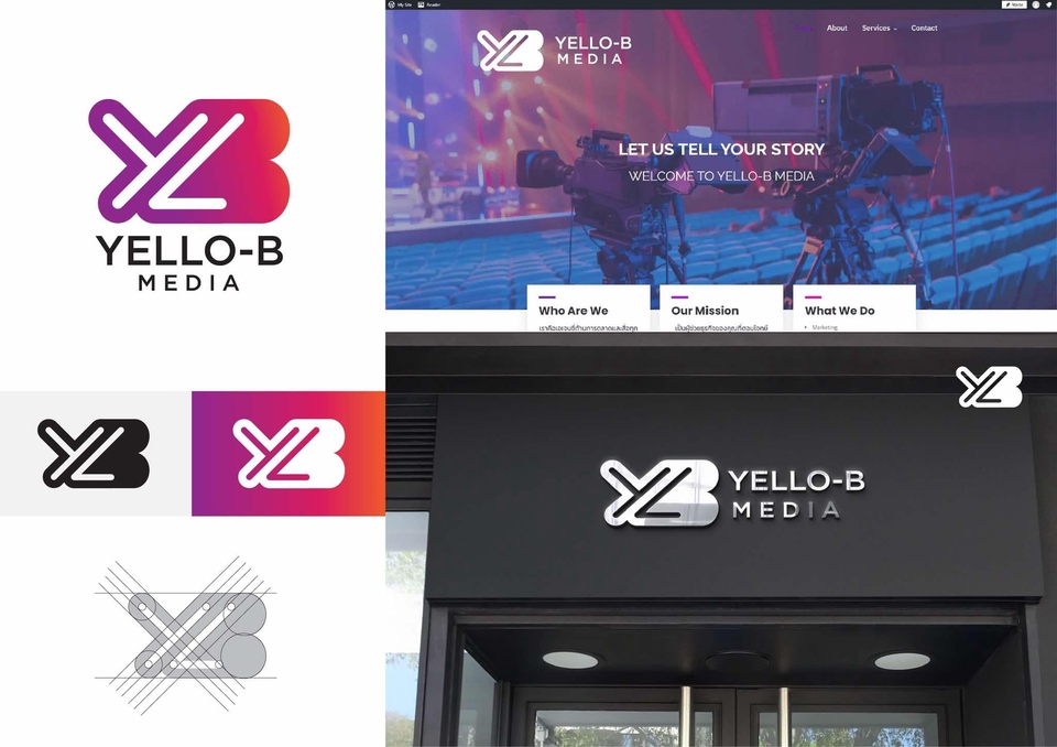 รับออกแบบโลโก้ Yello-B Media โลโก้เรียบหรูดูแพง ออกแบบโลโก้มินิมอล ออกแบบโลโก้ minimal ออกแบบโลโก้สไตล์มินิมอล ออกแบบโลโก้เรียบหรู