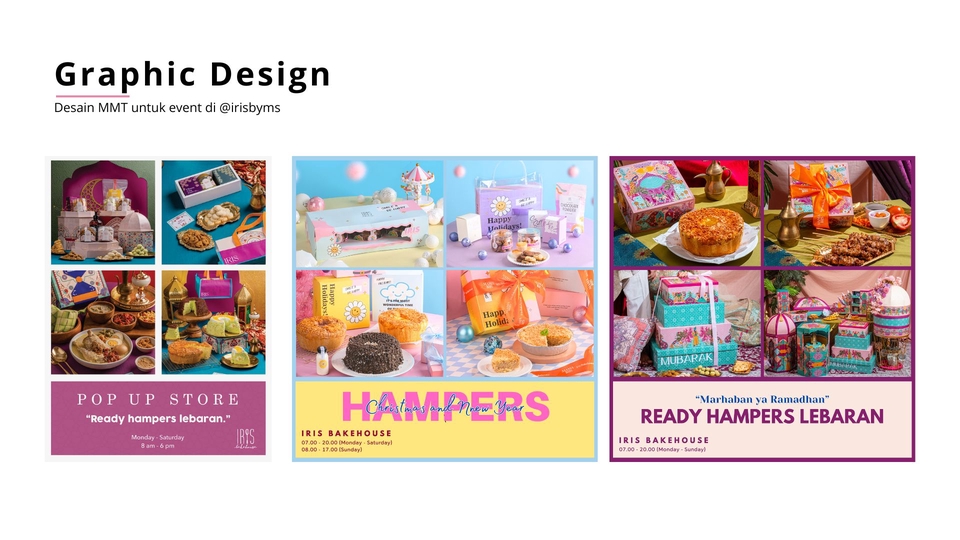 Desain Brosur Makanan Lebaran untuk Bisnis Kue dan Hampers Lebaran.