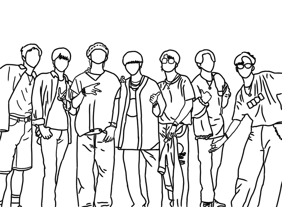 Ilustrasi kartun 7 pria dengan desain minimalis untuk keperluan desain web dan media sosial.