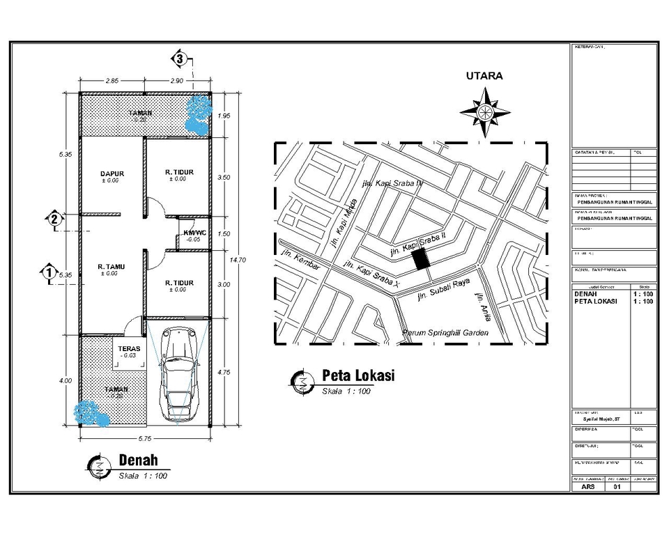 CAD Drawing - GAMBAR RUMAH UNTUK IMB - 5