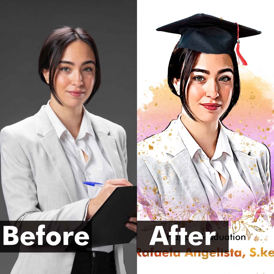 Jasa lukis wajah digital profesional, lukisan wajah wanita cantik, freelance karikatur wajah.