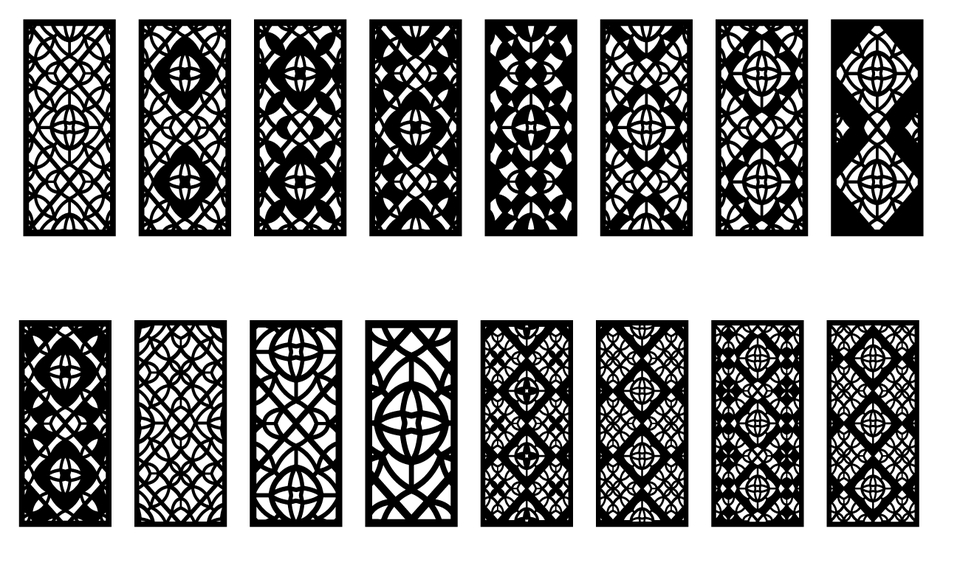 ภาพวาดเวกเตอร์ลายฉลุไม้ 24 แบบ