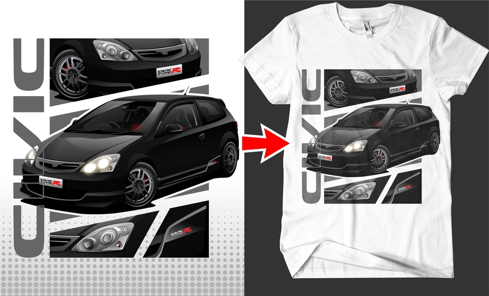 Desain Kaos & Motif - Vector Mobil Untuk Kaos - 3