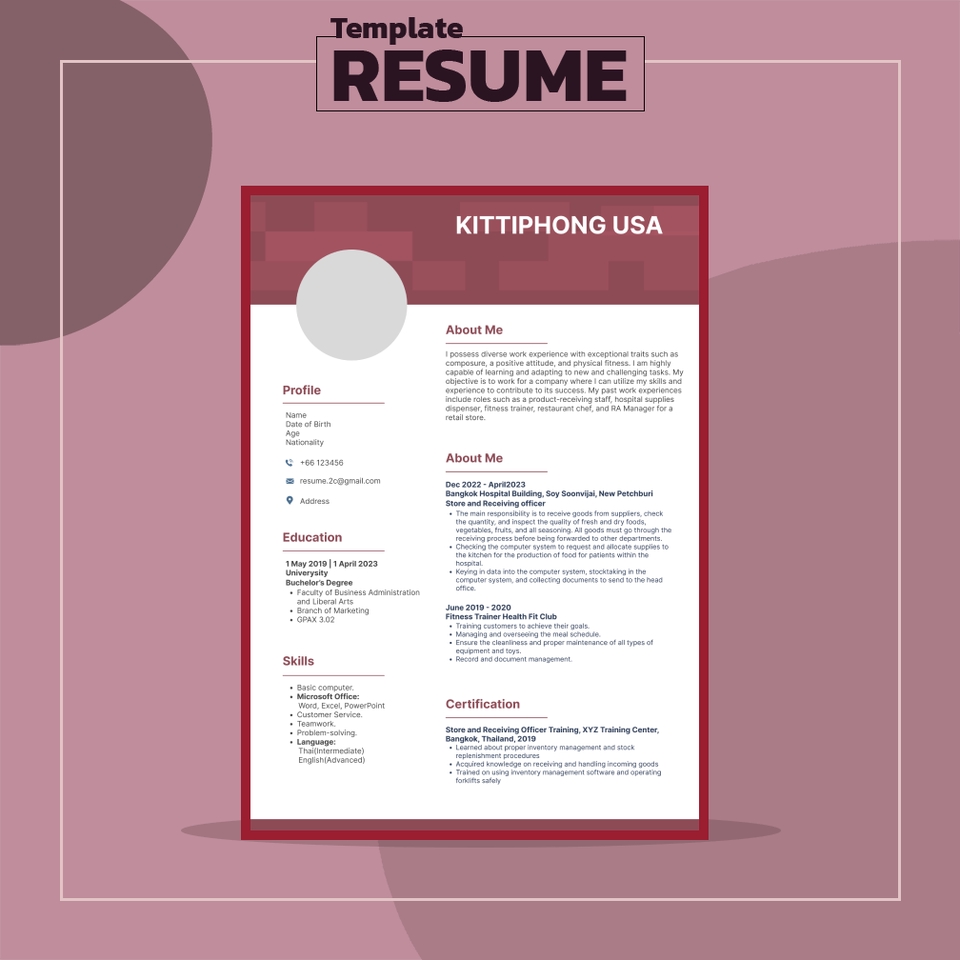 รับทำเรซูเม่ภาษาอังกฤษ ออกแบบเรซูเม่ ตกแต่งเรซูเม่ ภาษาอังกฤษ รับทำ portfolio ภาษาอังกฤษ