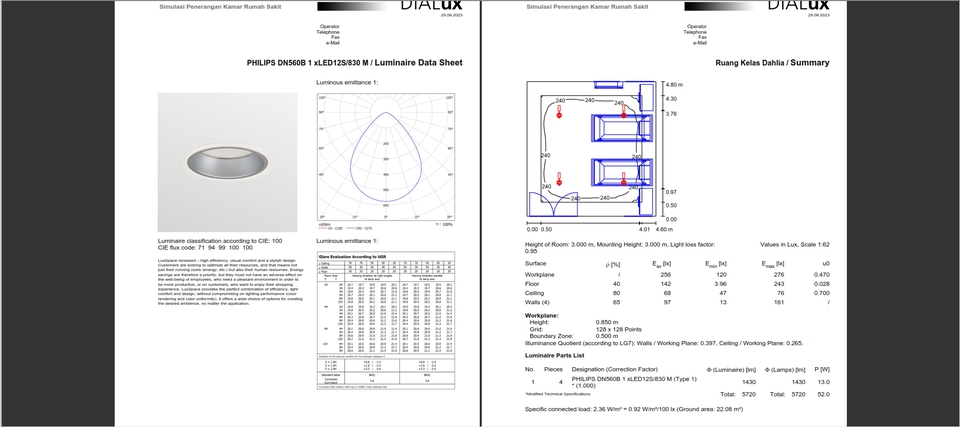 3D & Perspektif - Simulasi Penerangan Ruangan (DiaLux Software) - 7