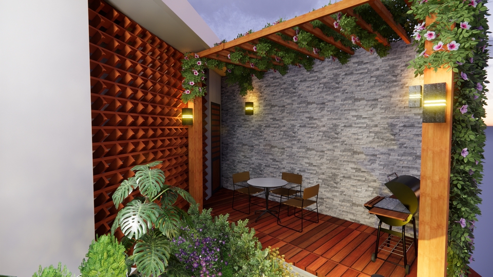 3D & Perspektif - Desain Lanskap Taman Rumah - Taman Lingkungan - 3 Hari Selesai gambar 2D & 3D - 3