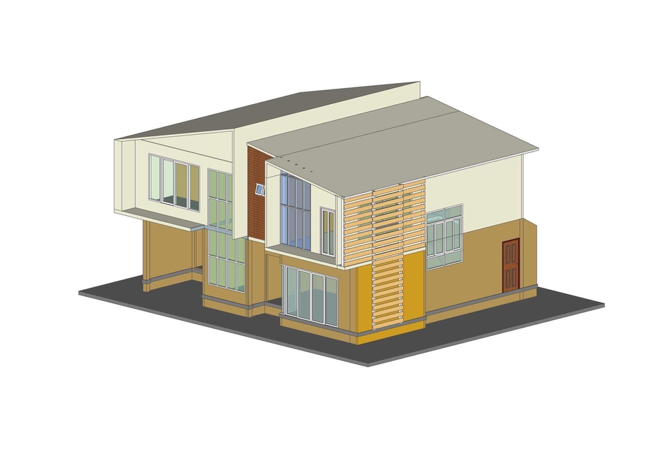 เขียนแบบวิศวกรรมและออกแบบโครงสร้าง - งานออกแบบบ้านพักอาศัย สถาปัตยกรรม  - 5