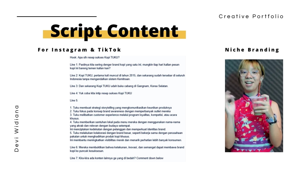 Jasa Copywriting untuk Branding Niche - Contoh Script untuk Instagram dan TikTok.