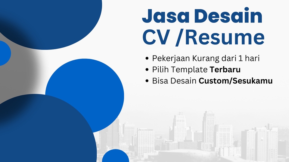 Jasa Desain CV (Curriculum Vitae) & Portofolio - Jasa Pembuatan CV / Resume Modern dan Cepat (1 Hari Jadi)