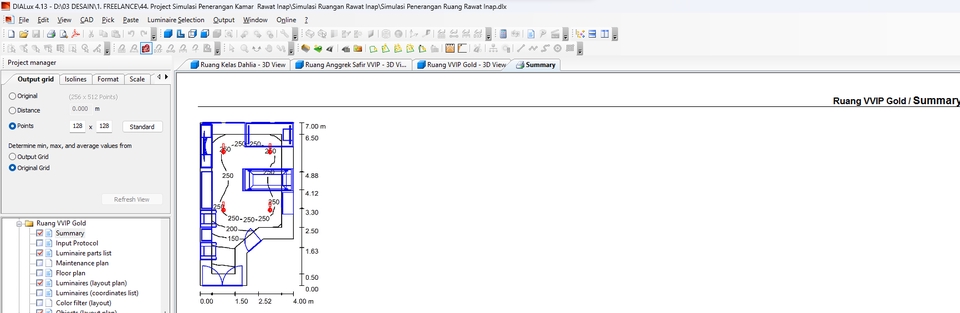3D & Perspektif - Simulasi Penerangan Ruangan (DiaLux Software) - 4