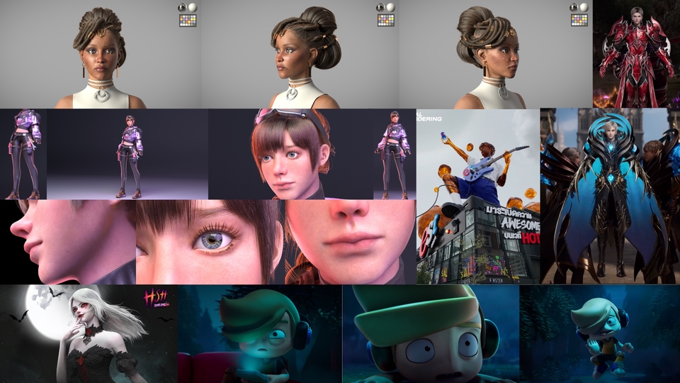 รับปั้นโมเดล 3d ตัวละครหญิง สวยงาม 3d model สำหรับเกม 3d rendering 3d art