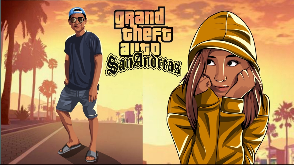 Gambar Potret - Saya akan membuat foto menjadi vector GTA style - 1