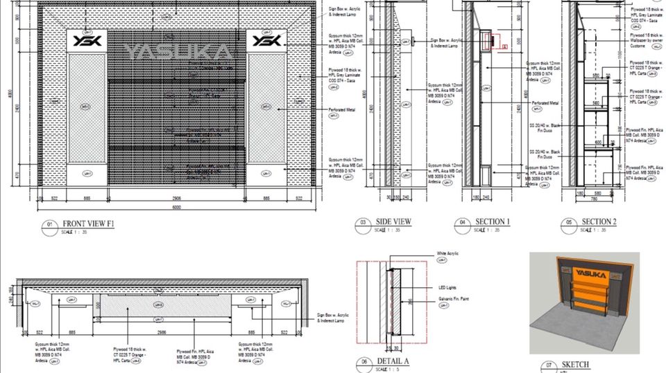 Desain Furniture - Draft CAD Detail Furniture, Gambar Kerja (2D), dan 3D modelling ( Architect, Struktur dan Interior) - 2