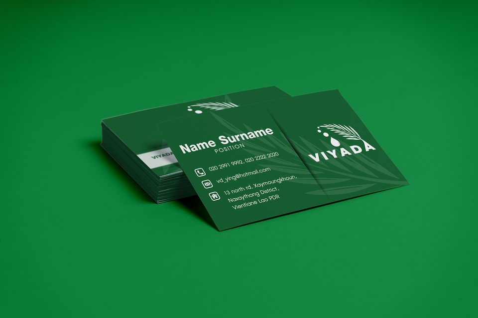 ออกแบบโลโก้ สไตล์มินิมอล เรียบหรู ดูแพง พร้อมคำอธิบายบริการ และข้อมูลติดต่อ บริษัท