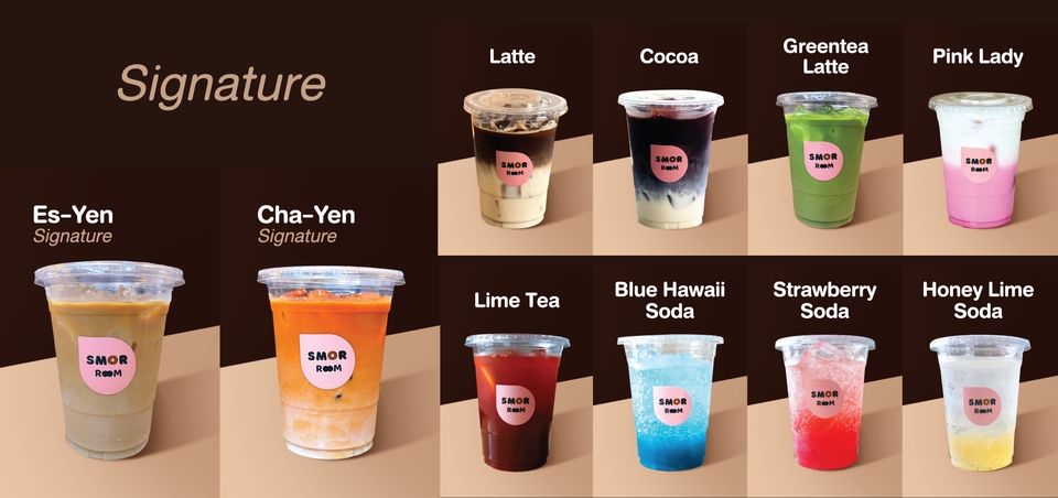 ออกแบบเมนูเครื่องดื่มเมนูเครื่องดื่มน่าดึงดูดSMOR