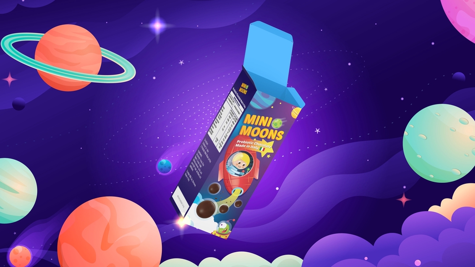 ออกแบบแพคเกจจิ้งขนม Mini Moons กล่องบรรจุภัณฑ์ ออกแบบ packaging