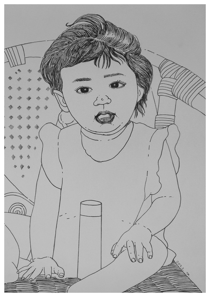 วาดภาพเหมือน Portrait - วาดภาพเหมือน ขาว ดำ/ลายเส้น/สีน้ำ mono tone สไตล์น่าสนใจ - 9