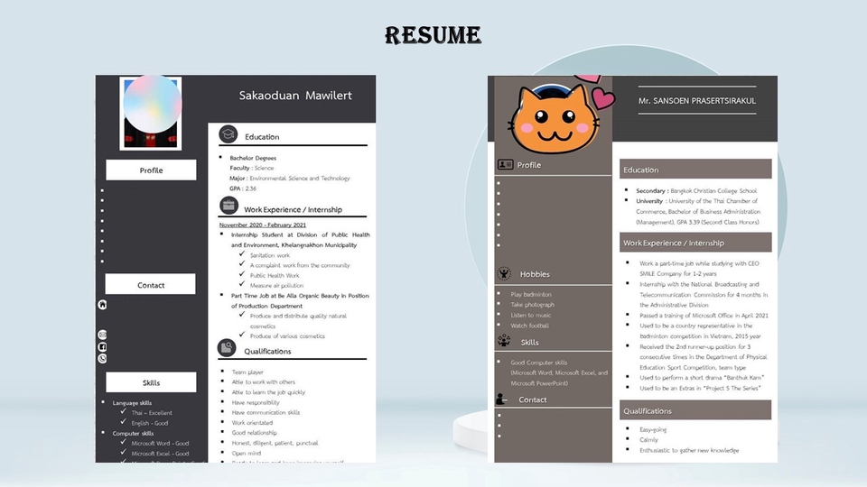 Portfolio & Resume - รับทำ Portfolio/Resume สำหรับสอบเข้าเรียนต่อหรือสมัครงาน - 5