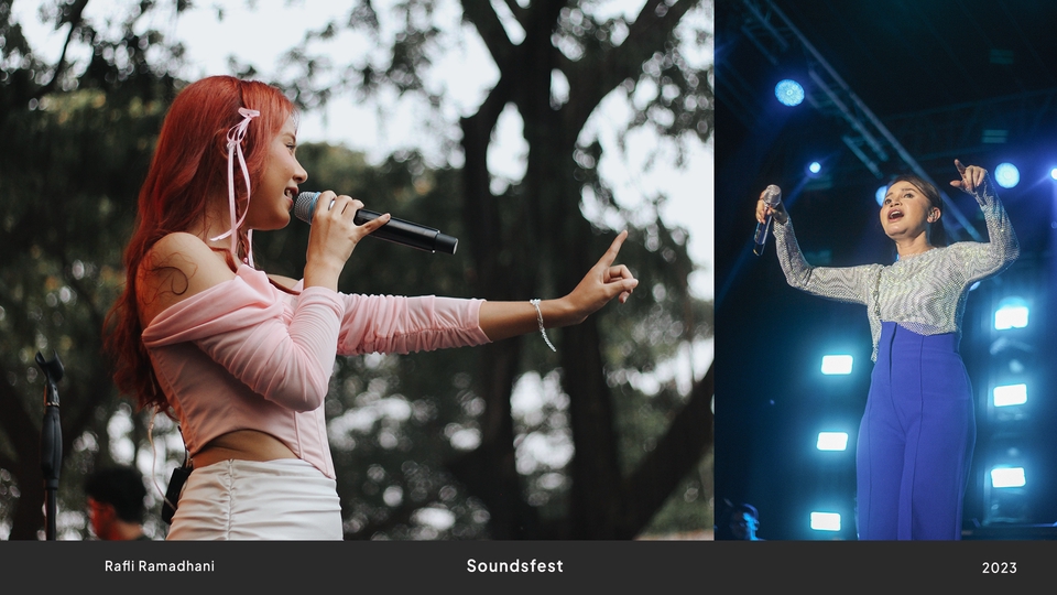 Jasa Fotografi Event dan Fotografer Pribadi Profesional untuk Acara Soundsfest 2023, Raffi Ramadhanty dan Penyanyi Wanita.