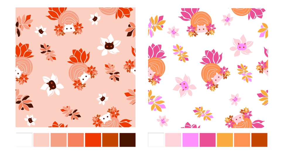 รับออกแบบลายเสื้อผ้า แฟชั่น สีสันสดใส ออกแบบลายผ้า